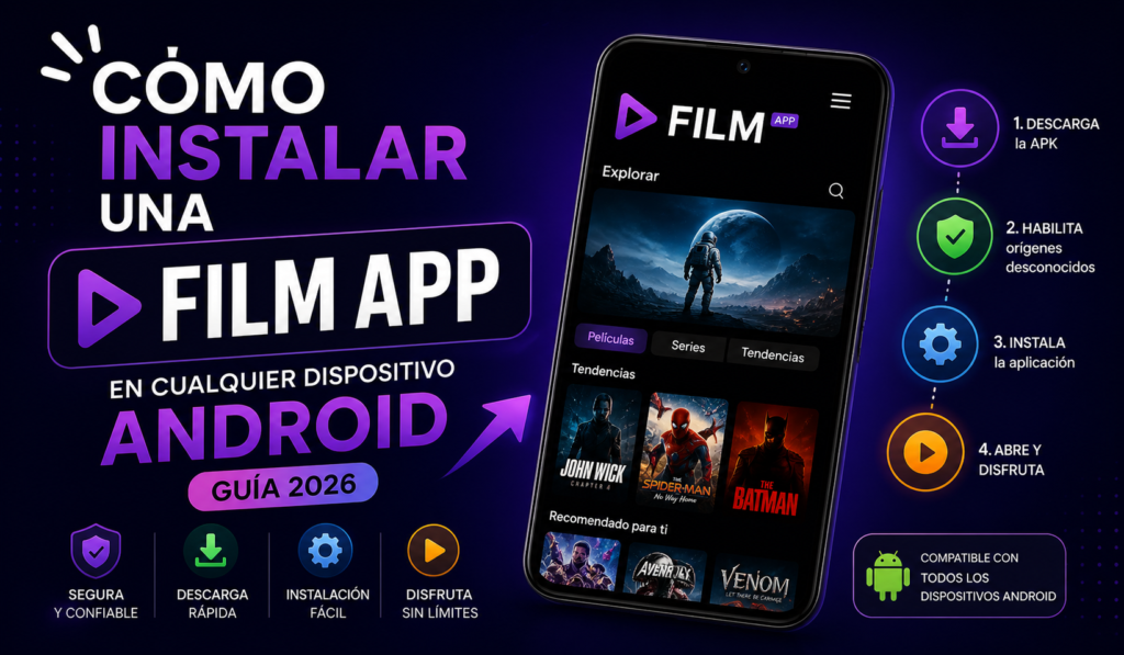Cómo instalar una Film App en cualquier dispositivo Android (Guía 2026)